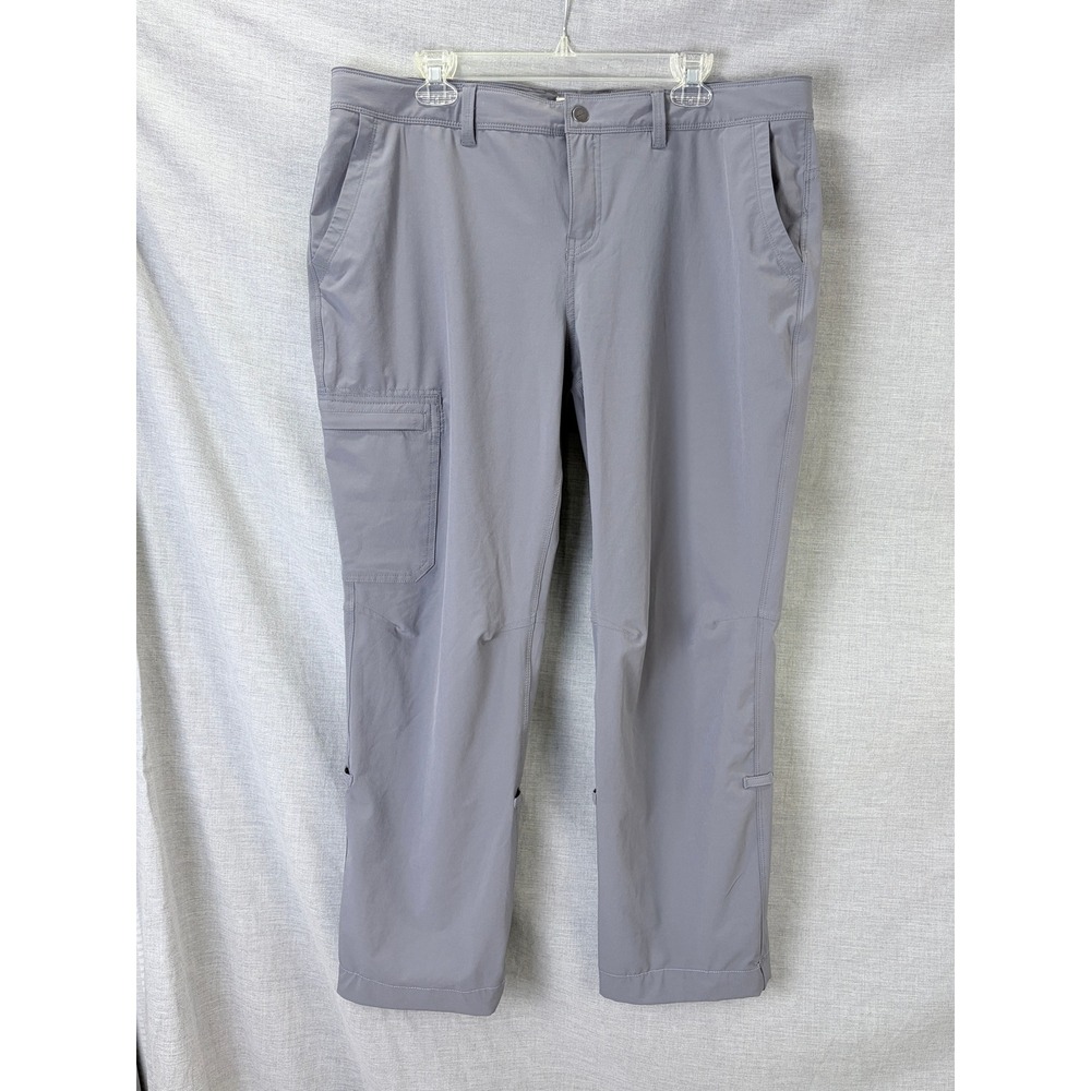REI Co-op Savanna Trails Pants Womens 16 Petite Gray‎ Hiking Cargo Roll Up Hem